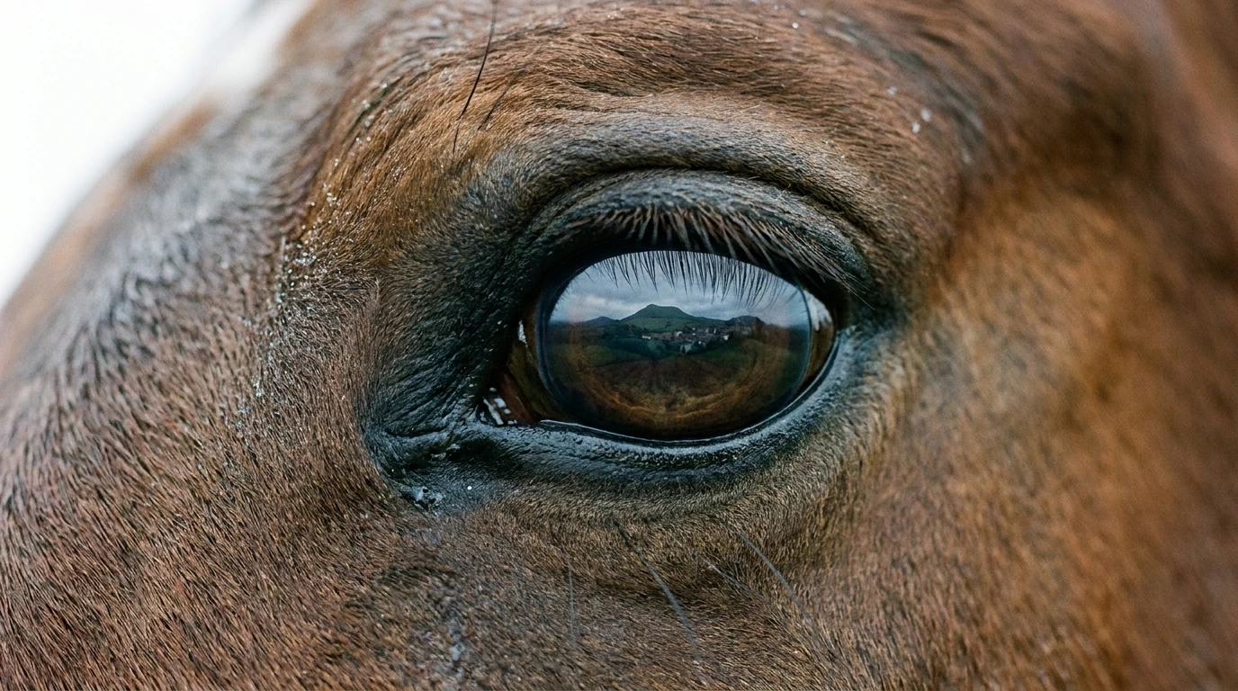 Un regard de cheval au Centre équestre du Vignal, Sugères