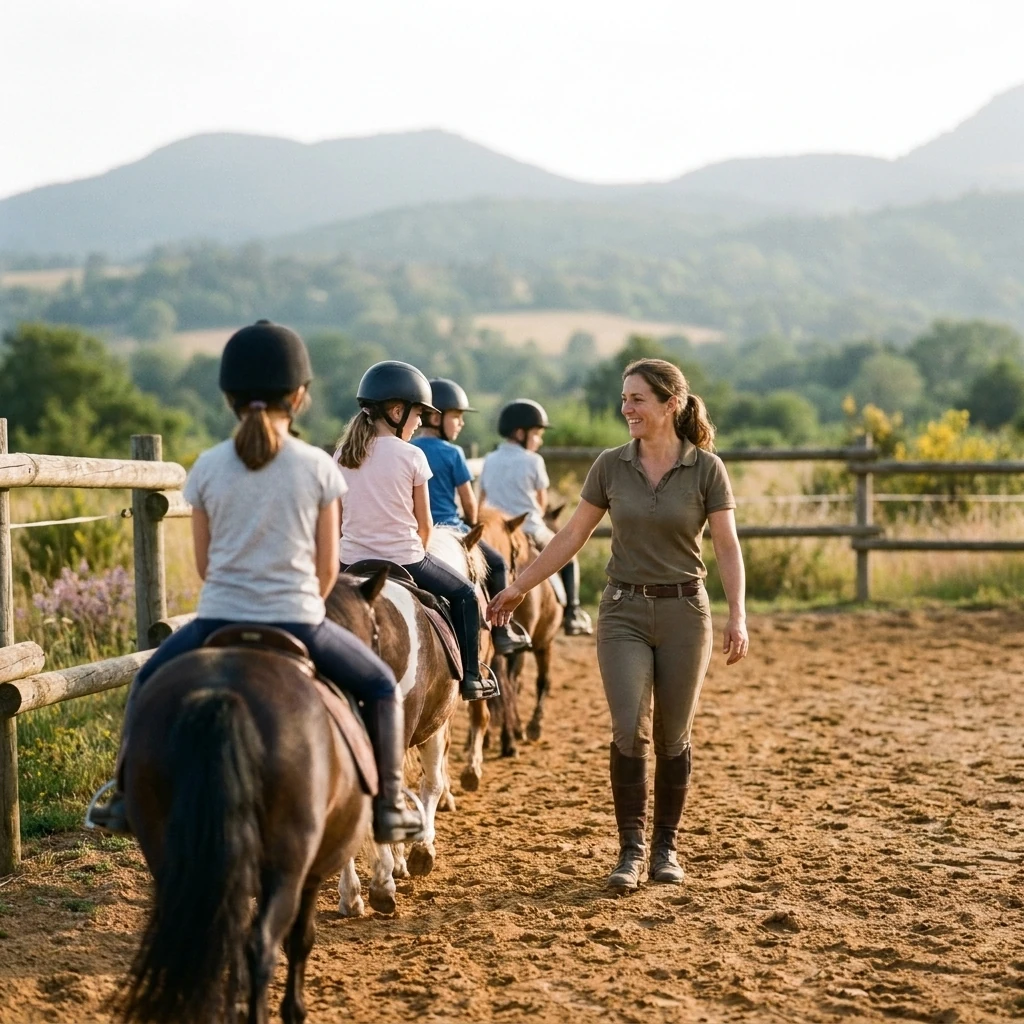 Cours de poney à Sugères, Puy-de-Dôme